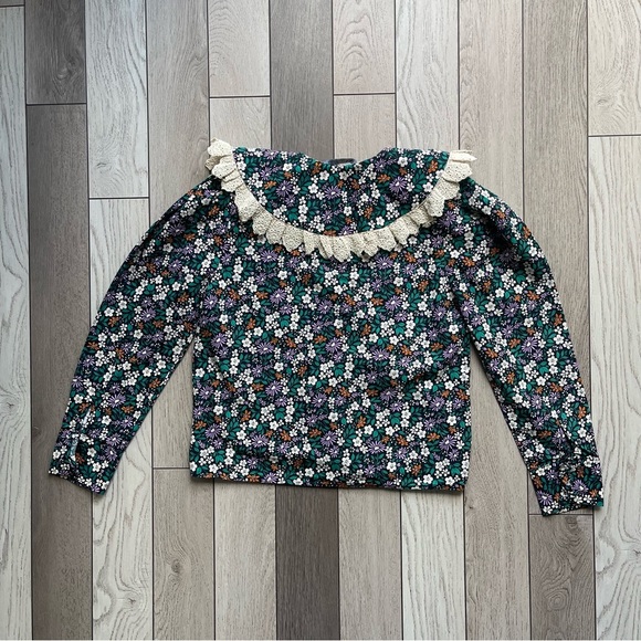 Zara Floral Blouse with Ruffled Collar - Picture 4 of 10